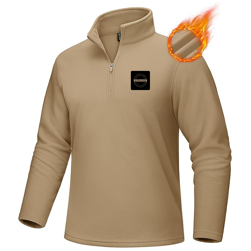 Men's Alphaland MAGCOMSEN Quarter-Zip Pullover Polar Fleece Sweatshirt Stand Collar Long Sleeve Shirt for Men Thermal Winter Fall