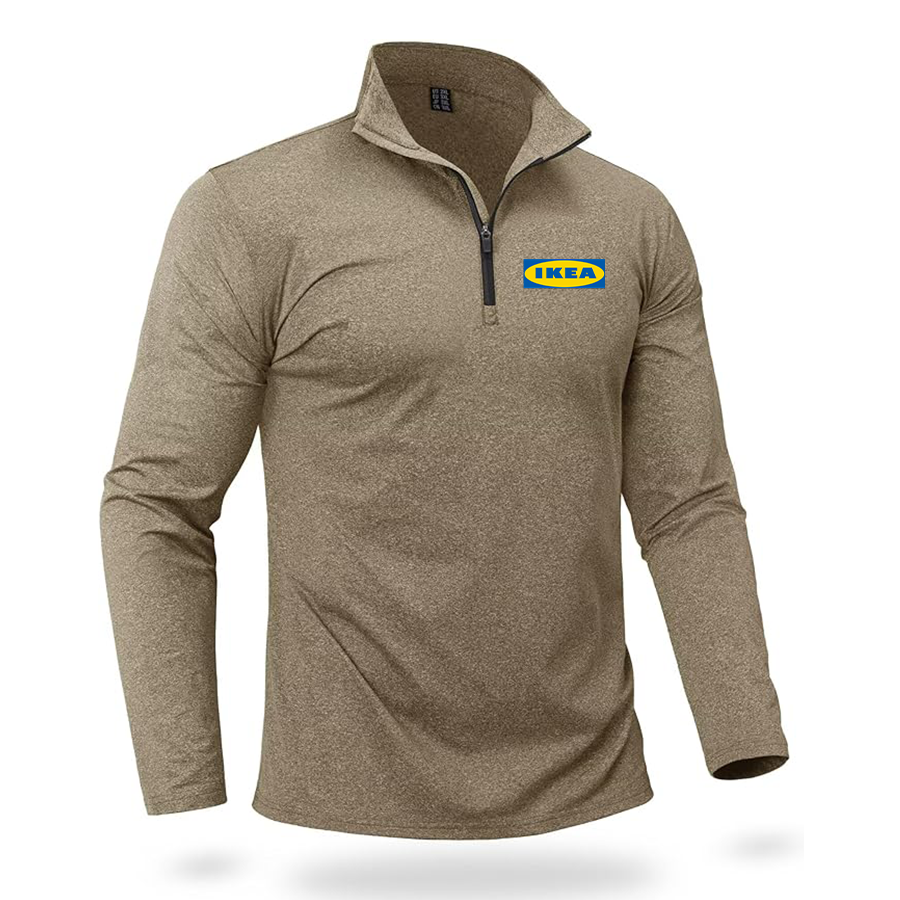 Men's IKEA Quarter Zip Pullover Premium Fleece Lined Heather Long Sleeve Golf Shirts Midweight 1/4 Half Zip Sweatshirts