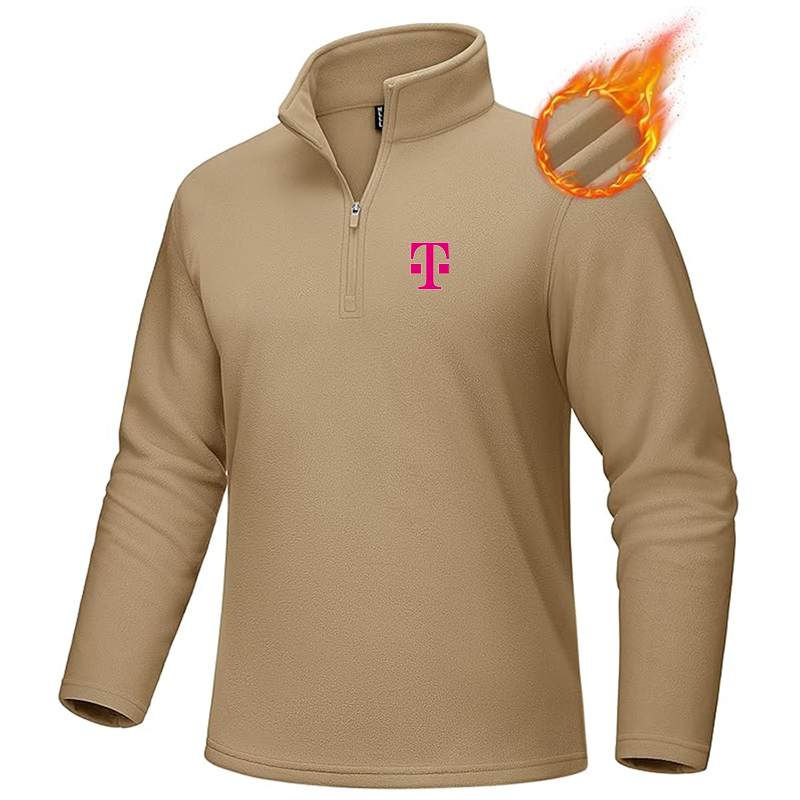 Men's T-Mobile MAGCOMSEN Quarter-Zip Pullover Polar Fleece Sweatshirt Stand Collar Long Sleeve Shirt for Men Thermal Winter Fall
