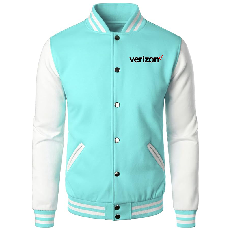 Men's Verizon Varsity Baseball Jacket Cotton Blend Letterman Jackets