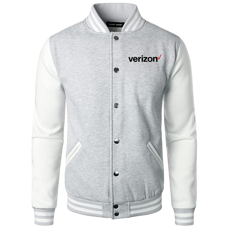 Men's Verizon Varsity Baseball Jacket Cotton Blend Letterman Jackets