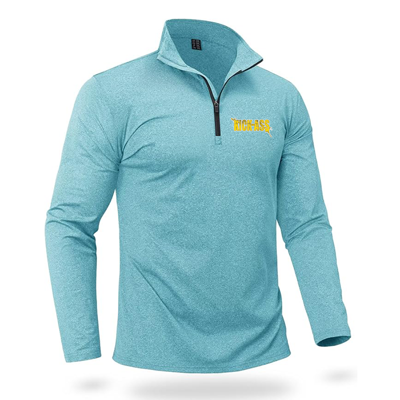 Men's Kick-Ass Quarter Zip Pullover Premium Fleece Lined Heather Long Sleeve Golf Shirts Midweight 1/4 Half Zip Sweatshirts