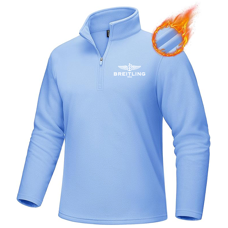 Men's Breitling MAGCOMSEN Quarter-Zip Pullover Polar Fleece Sweatshirt Stand Collar Long Sleeve Shirt for Men Thermal Winter Fall