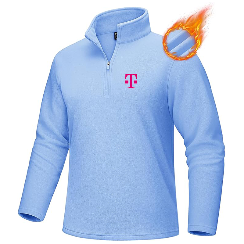 Men's T-Mobile MAGCOMSEN Quarter-Zip Pullover Polar Fleece Sweatshirt Stand Collar Long Sleeve Shirt for Men Thermal Winter Fall