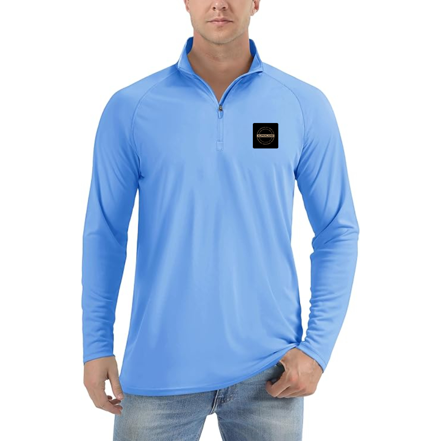 Men's Alphaland Lightweight Quarter-Zip Athletic Shirt Long Sleeve Performance Wear