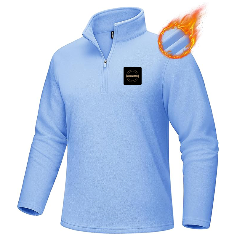 Men's Alphaland MAGCOMSEN Quarter-Zip Pullover Polar Fleece Sweatshirt Stand Collar Long Sleeve Shirt for Men Thermal Winter Fall