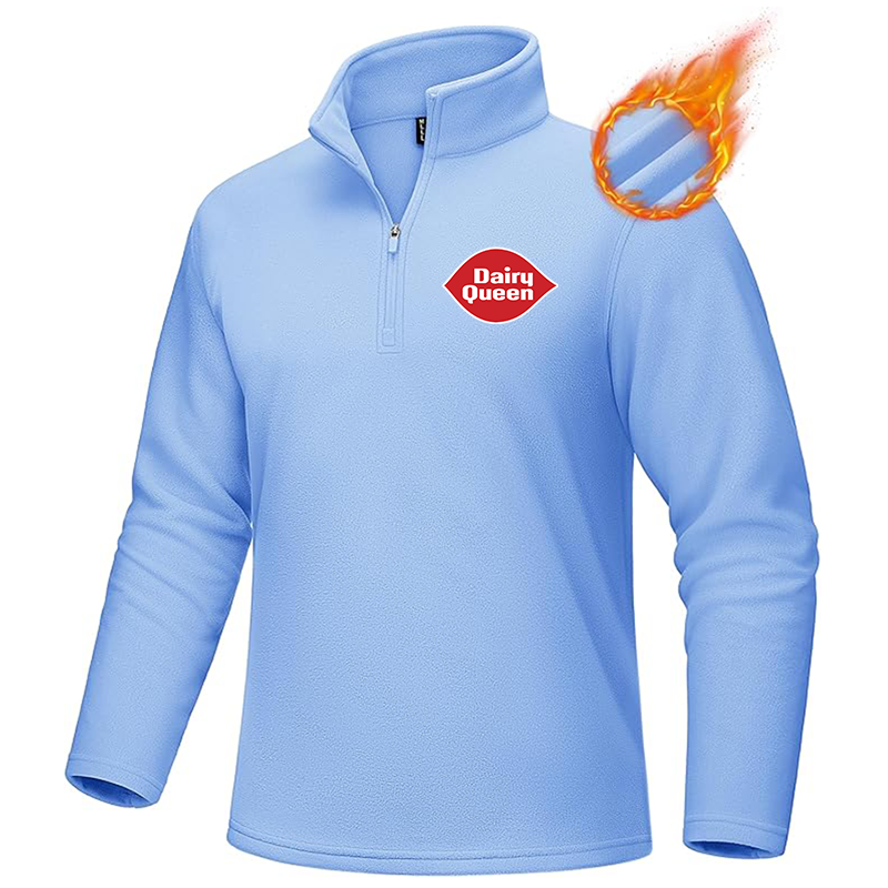 Men's Dairy Queen MAGCOMSEN Quarter-Zip Pullover Polar Fleece Sweatshirt Stand Collar Long Sleeve Shirt for Men Thermal Winter Fall