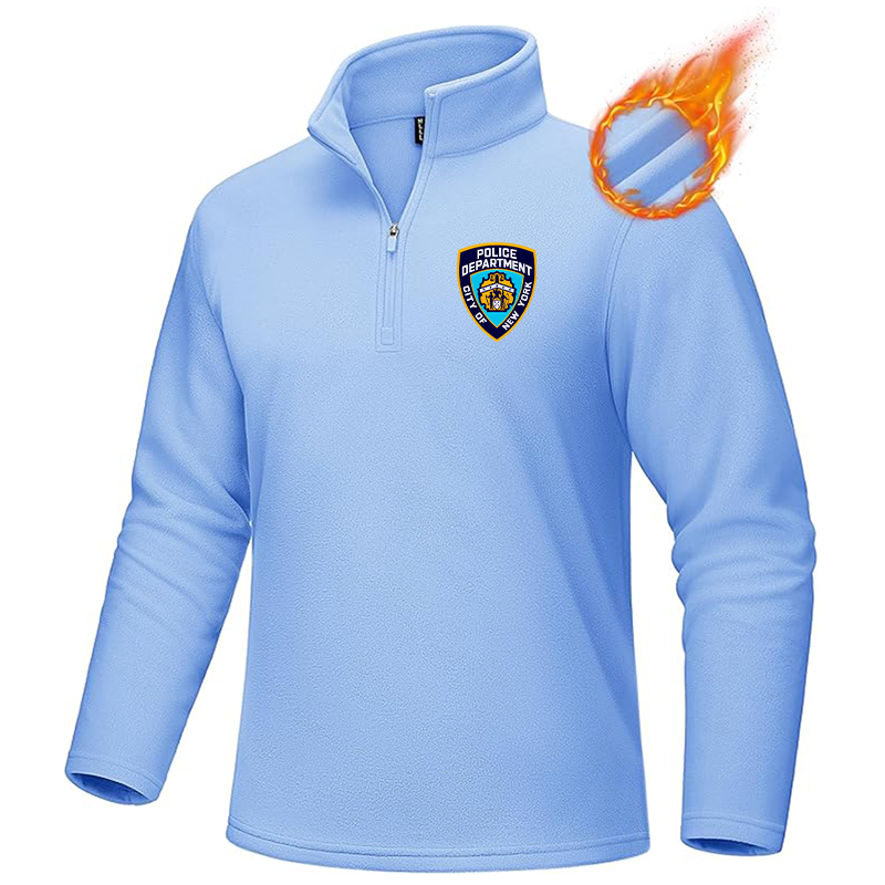 Men's NYPD MAGCOMSEN Quarter-Zip Pullover Polar Fleece Sweatshirt Stand Collar Long Sleeve Shirt for Men Thermal Winter Fall