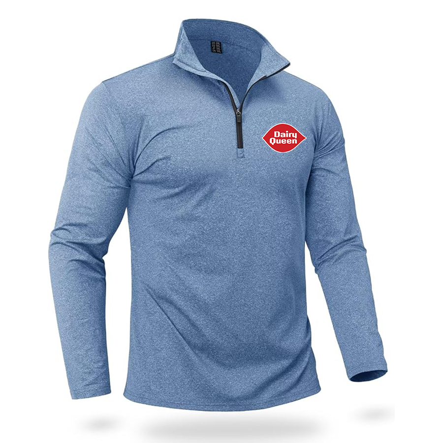 Men's Dairy Queen Quarter Zip Pullover Premium Fleece Lined Heather Long Sleeve Golf Shirts Midweight 1/4 Half Zip Sweatshirts