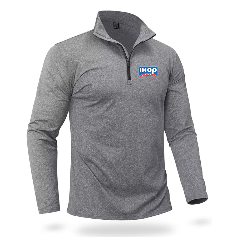 Men's ihop Quarter Zip Pullover Premium Fleece Lined Heather Long Sleeve Golf Shirts Midweight 1/4 Half Zip Sweatshirts