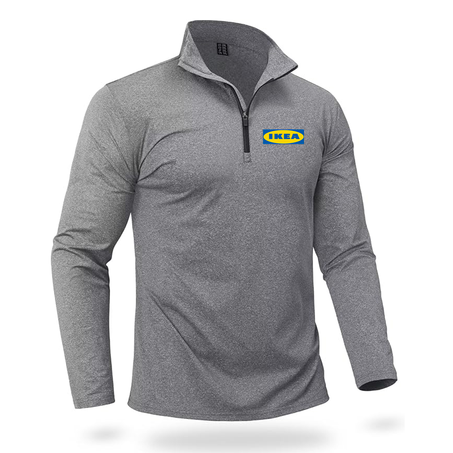 Men's IKEA Quarter Zip Pullover Premium Fleece Lined Heather Long Sleeve Golf Shirts Midweight 1/4 Half Zip Sweatshirts