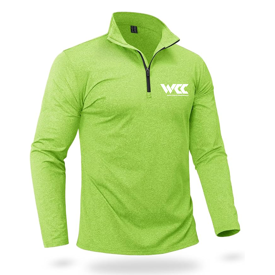 Men's West Coast Conference Quarter Zip Pullover Premium Fleece Lined Heather Long Sleeve Golf Shirts Midweight 1/4 Half Zip Sweatshirts