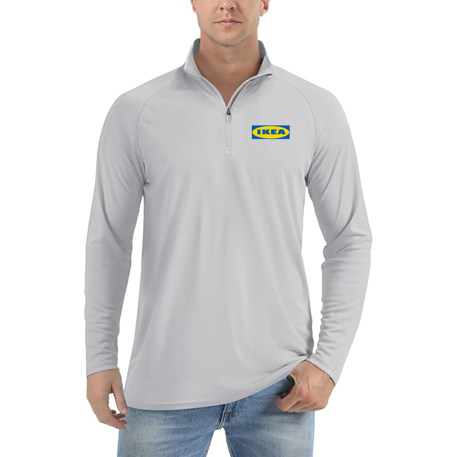 Men's IKEA Lightweight Quarter-Zip Athletic Shirt Long Sleeve Performance Wear