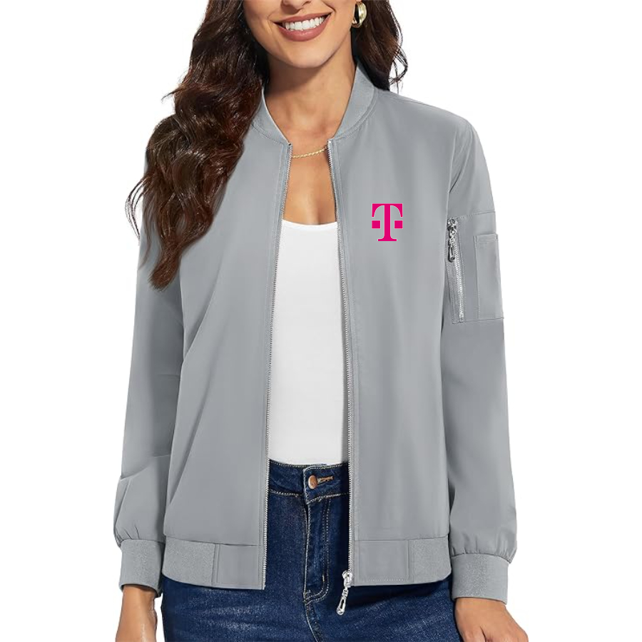 Women's T-Mobile Premium Bomber Jacket with Polished Detailing and Functional Sleeve Pocket Modern Luxury Outerwear