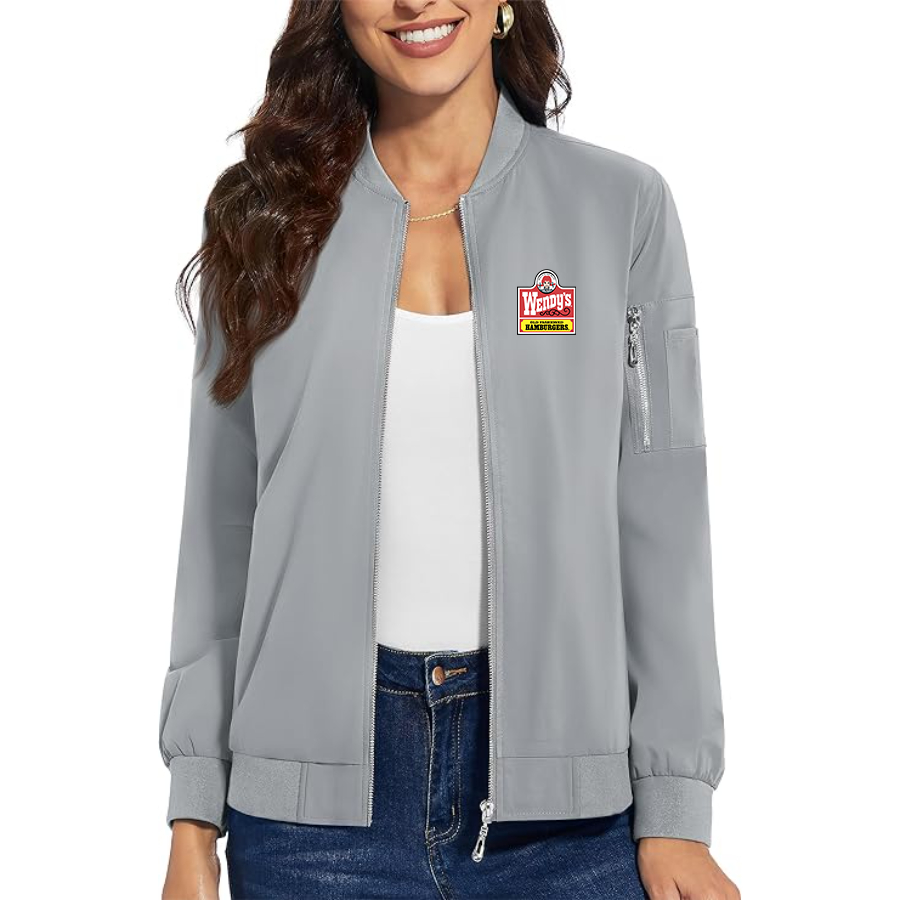 Women's Wendy's Premium Bomber Jacket with Polished Detailing and Functional Sleeve Pocket Modern Luxury Outerwear