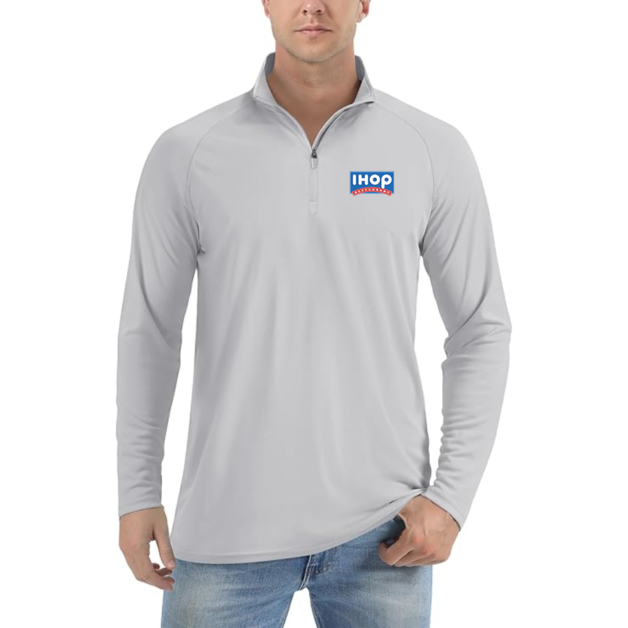 Men's ihop Lightweight Quarter-Zip Athletic Shirt Long Sleeve Performance Wear