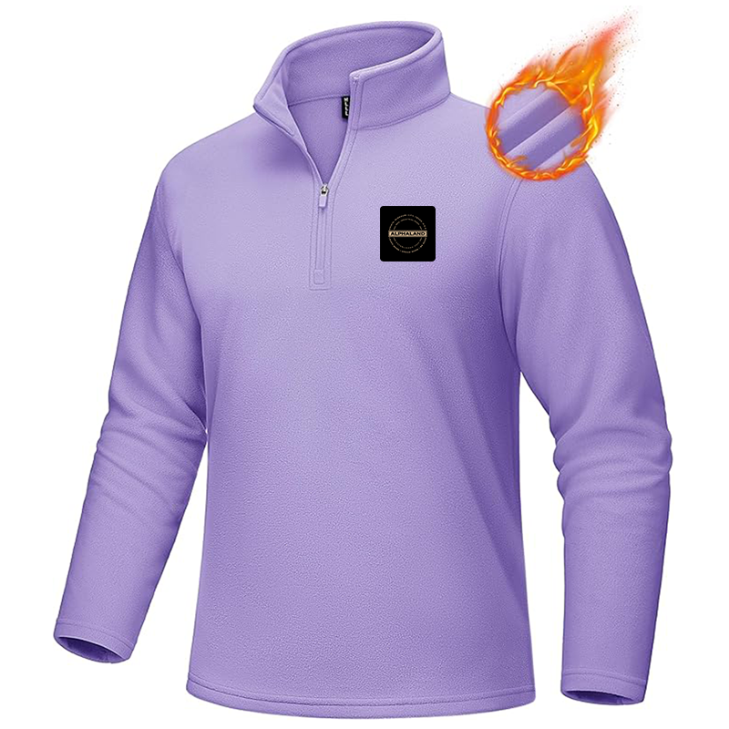 Men's Alphaland MAGCOMSEN Quarter-Zip Pullover Polar Fleece Sweatshirt Stand Collar Long Sleeve Shirt for Men Thermal Winter Fall