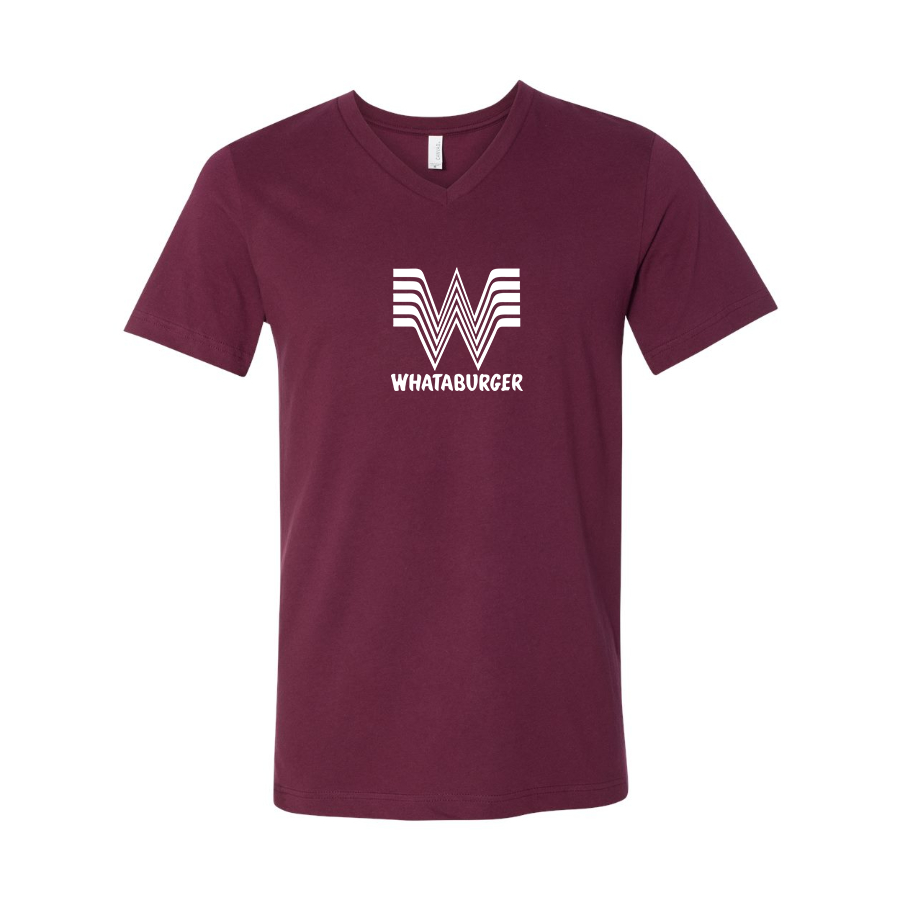 Men's What A Burger BELLA CANVAS Jersey V-Neck Tee