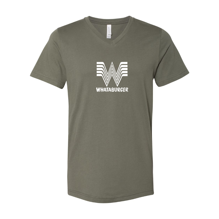 Men's What A Burger BELLA CANVAS Jersey V-Neck Tee