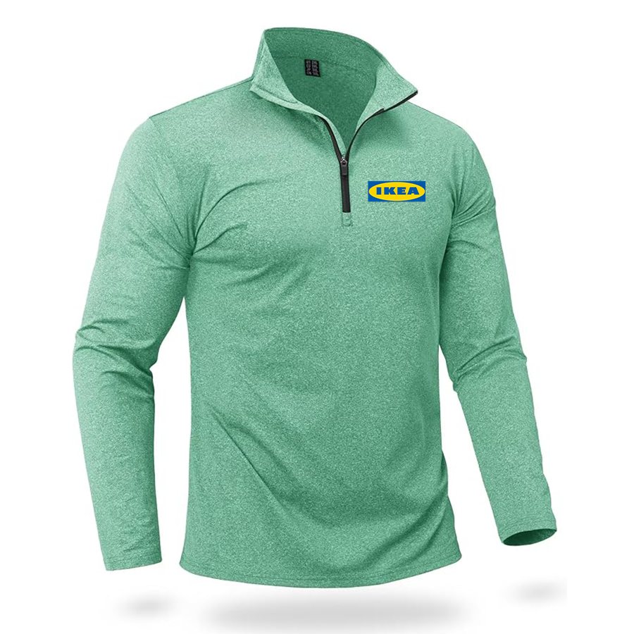 Men's IKEA Quarter Zip Pullover Premium Fleece Lined Heather Long Sleeve Golf Shirts Midweight 1/4 Half Zip Sweatshirts