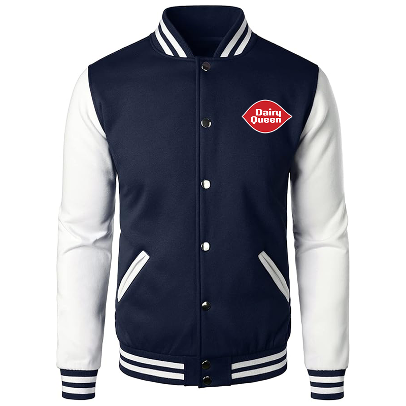 Men's Dairy Queen Varsity Baseball Jacket Cotton Blend Letterman Jackets