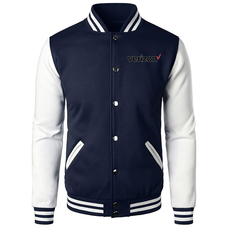 Men's Verizon Varsity Baseball Jacket Cotton Blend Letterman Jackets