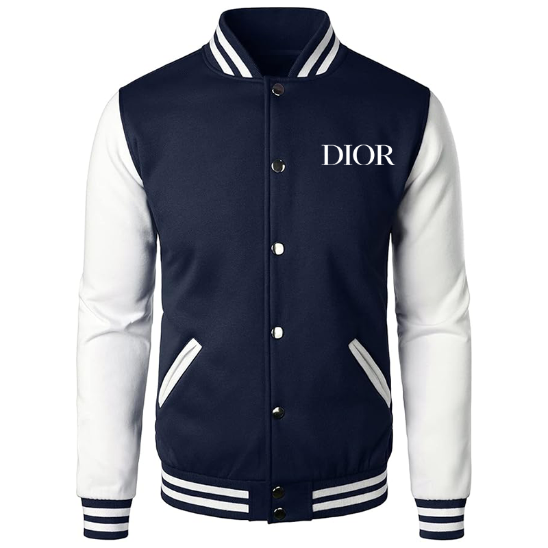 Men's Dior Varsity Baseball Jacket Cotton Blend Letterman Jackets