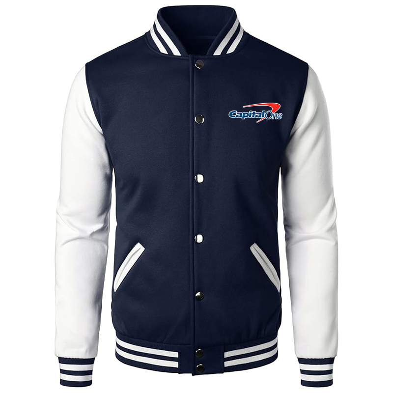 Men's Capital One Varsity Baseball Jacket Cotton Blend Letterman Jackets