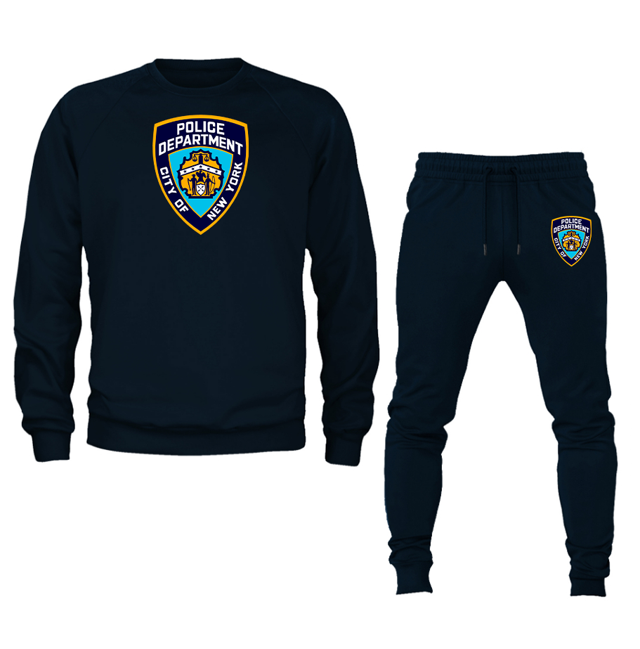 Men's NYPD Crewneck Sweatshirt Joggers Set