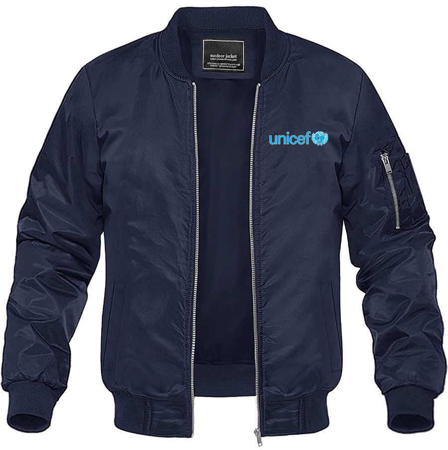 Men's UNICEF Lightweight Bomber Jacket Windbreaker Casual Fall Spring Outdoor Coat
