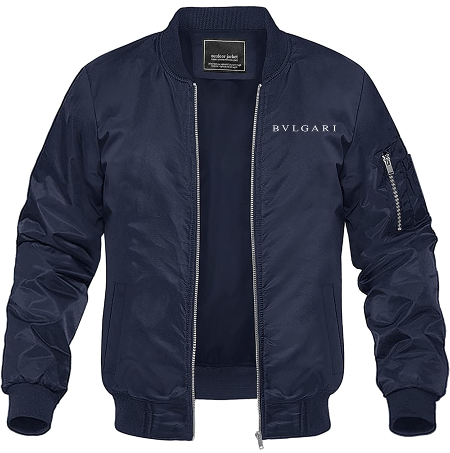 Men's BVLGARI Lightweight Bomber Jacket Windbreaker Casual Fall Spring Outdoor Coat