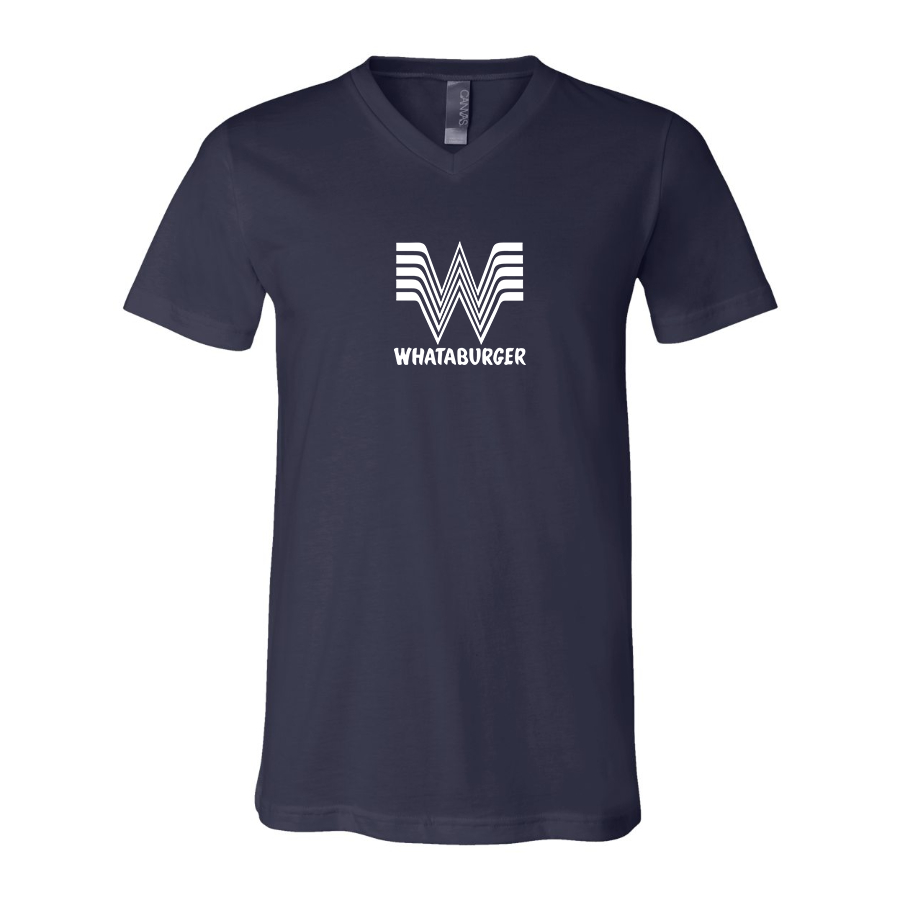 Men's What A Burger BELLA CANVAS Jersey V-Neck Tee