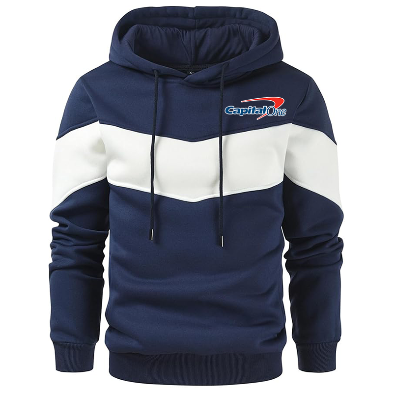 Men's Capital One Gesean Novelty Color Block Pullover Fleece Hoodie Long Sleeve Casual Sweatshirt with Pocket