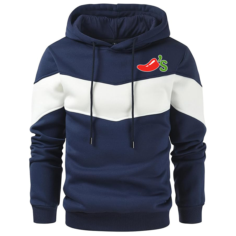 Men's Chilis Gesean Novelty Color Block Pullover Fleece Hoodie Long Sleeve Casual Sweatshirt with Pocket