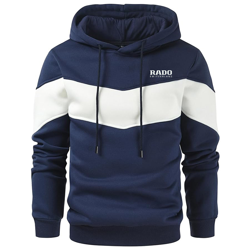 Men's Rado Gesean Novelty Color Block Pullover Fleece Hoodie Long Sleeve Casual Sweatshirt with Pocket