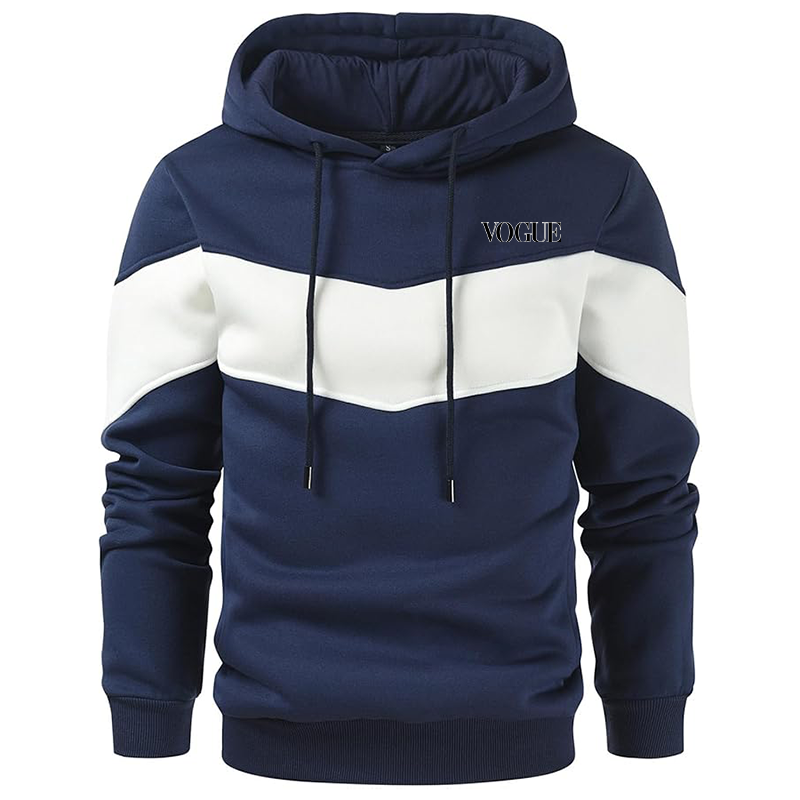 Men's Vogue Gesean Novelty Color Block Pullover Fleece Hoodie Long Sleeve Casual Sweatshirt with Pocket