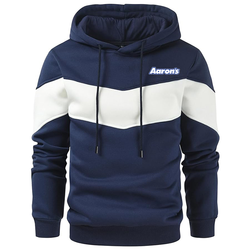 Men's Aarons Gesean Novelty Color Block Pullover Fleece Hoodie Long Sleeve Casual Sweatshirt with Pocket