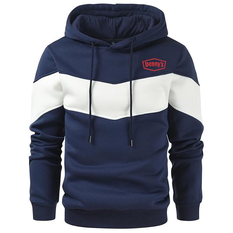Men's Dennys Gesean Novelty Color Block Pullover Fleece Hoodie Long Sleeve Casual Sweatshirt with Pocket