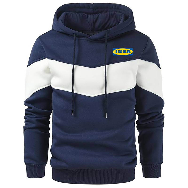 Men's IKEA Gesean Novelty Color Block Pullover Fleece Hoodie Long Sleeve Casual Sweatshirt with Pocket