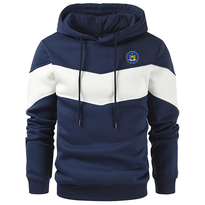 Men's New York Gesean Novelty Color Block Pullover Fleece Hoodie Long Sleeve Casual Sweatshirt with Pocket