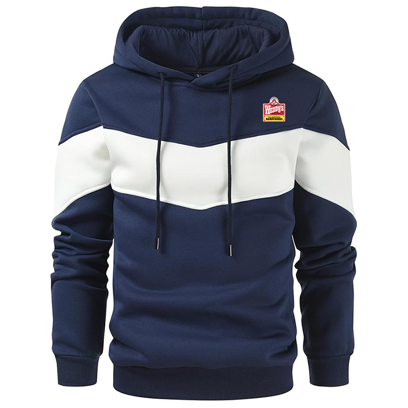 Men's Wendy's Gesean Novelty Color Block Pullover Fleece Hoodie Long Sleeve Casual Sweatshirt with Pocket