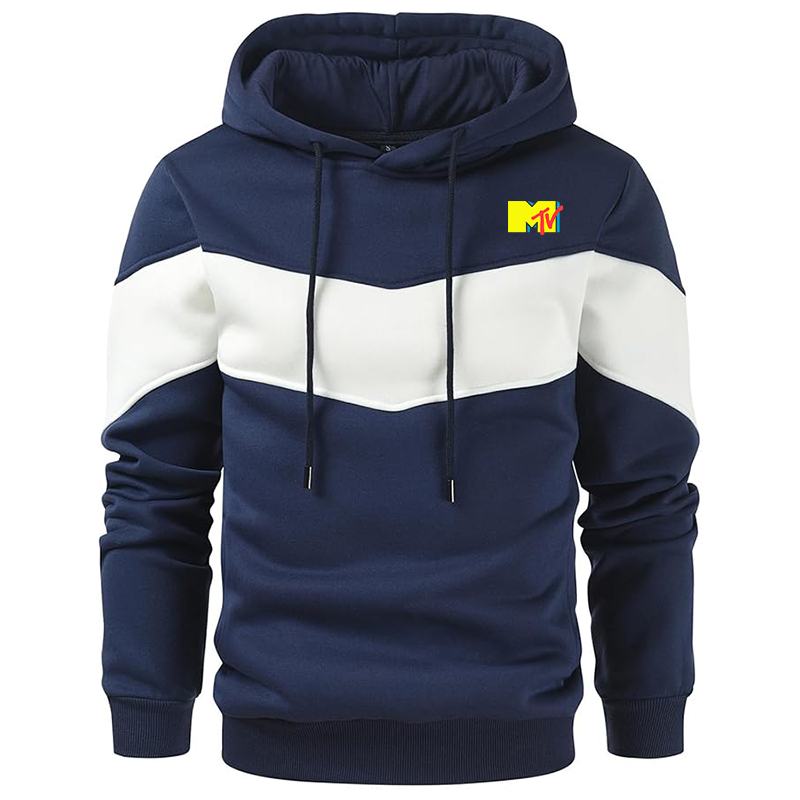 Men's M.T.V Gesean Novelty Color Block Pullover Fleece Hoodie Long Sleeve Casual Sweatshirt with Pocket