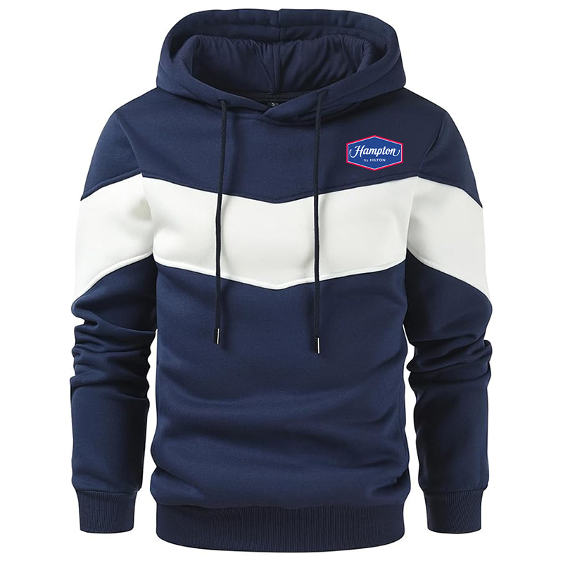 Men's Hampton Gesean Novelty Color Block Pullover Fleece Hoodie Long Sleeve Casual Sweatshirt with Pocket