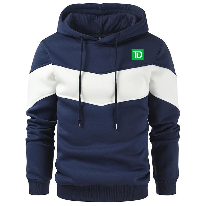 Men's TD Bank Gesean Novelty Color Block Pullover Fleece Hoodie Long Sleeve Casual Sweatshirt with Pocket