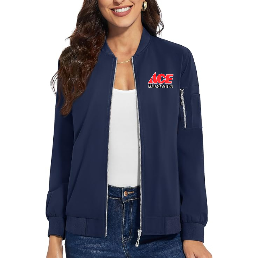 Women's Ace Premium Bomber Jacket with Polished Detailing and Functional Sleeve Pocket Modern Luxury Outerwear