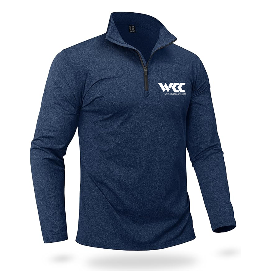 Men's West Coast Conference Quarter Zip Pullover Premium Fleece Lined Heather Long Sleeve Golf Shirts Midweight 1/4 Half Zip Sweatshirts