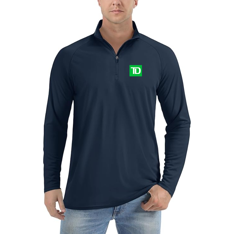Men's TD Bank Lightweight Quarter-Zip Athletic Shirt Long Sleeve Performance Wear
