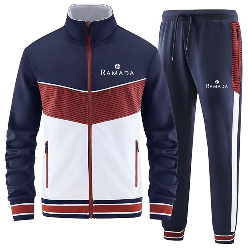 Men's Ramada Casual 2 Piece Tracksuit Sets Long Sleeve Full Zip Jacket and Sweatpants Sport Outfits Sweatsuits