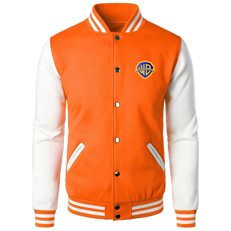 Men's Warner Bros Varsity Baseball Jacket Cotton Blend Letterman Jackets