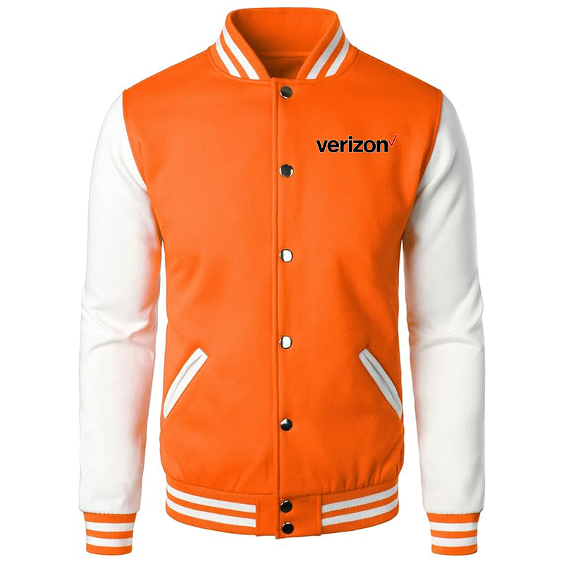 Men's Verizon Varsity Baseball Jacket Cotton Blend Letterman Jackets